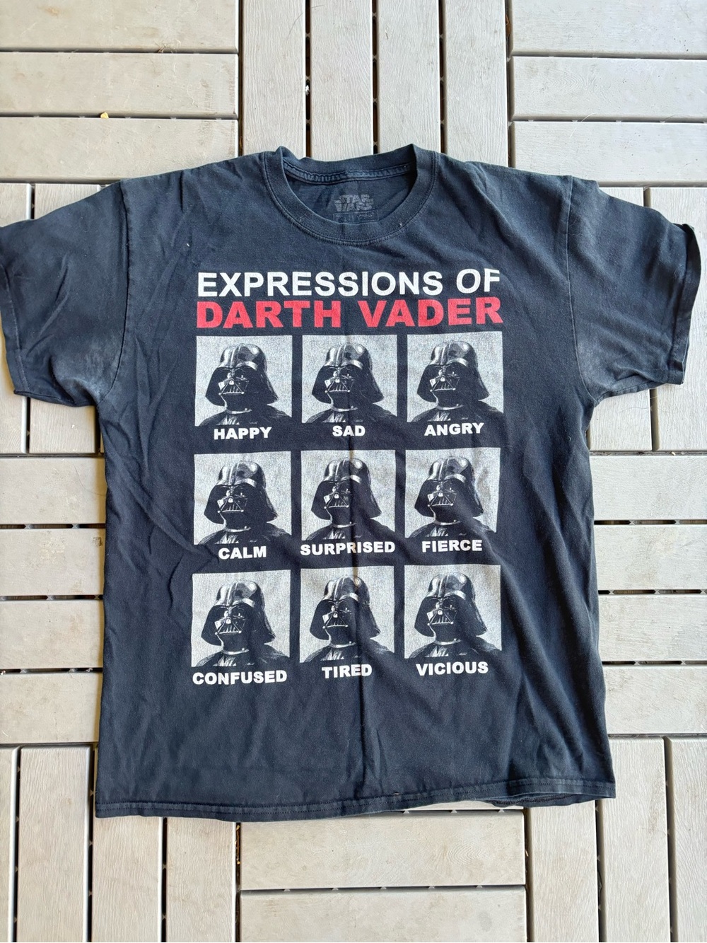 Star Wars Black Tee with Red & White Vader Grid Graphic
